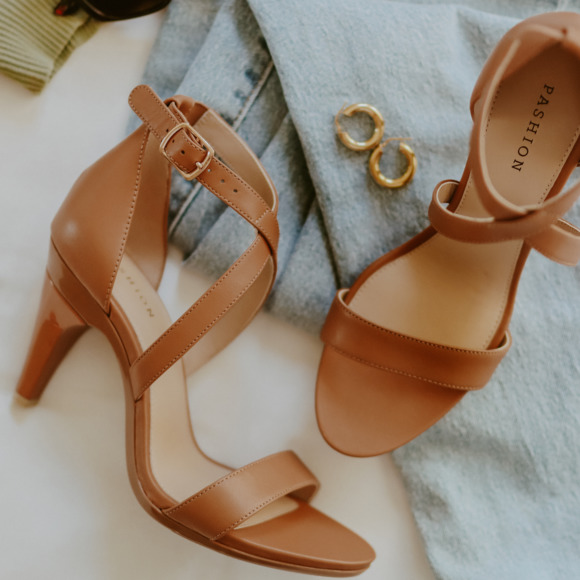 Pashion Footwear Shoes - CONVERTIBLE HEEL - Pashion 1.0 The Sandal - Whiskey Leather Stiletto 4 Inch